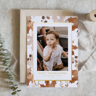 Carte De Vœux En Aluminium Bon thanksgiving Feuille d'automne