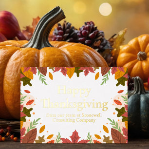 Carte De Vœux En Aluminium Bon thanksgiving personnalisé Marketing d'entrepri