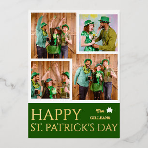 Carte De Vœux En Aluminium Bonne photo de la famille Shamrock Jour de la Sain