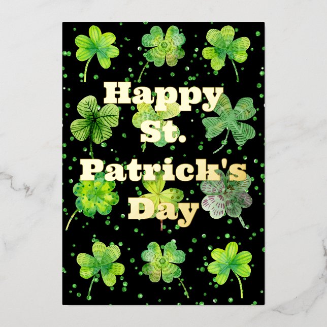 Carte De Vœux En Aluminium Bonne Saint Patrick's Day (Recto)