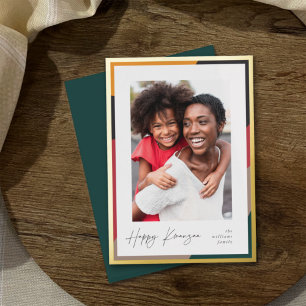 Carte De Vœux En Aluminium Bordure dorée   Photo verticale Kwanzaa