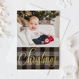 Carte De Vœux En Aluminium Buffalo gris rustique Joyeux Noël photo