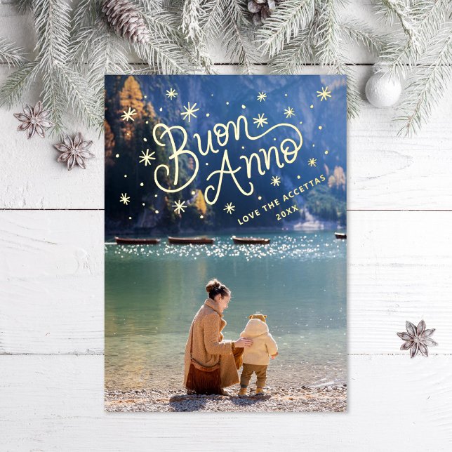 Carte De Vœux En Aluminium Buon Anno Italien Nouvel An Photo (Créateur téléchargé)
