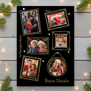 Carte De Vœux En Aluminium Buon Natale Doodle Frame Multi Photo