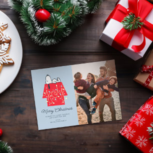 Carte De Vœux En Aluminium cacahuètes   Snoopy's Holiday Dreamer Family Photo