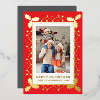 Carte De Vœux En Aluminium Cadre Élégant Luxueux Orné 1 Photo Noël