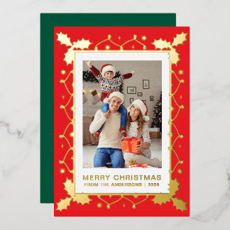 Carte De Vœux En Aluminium Cadre Élégant Luxueux Orné 1 Photo Noël