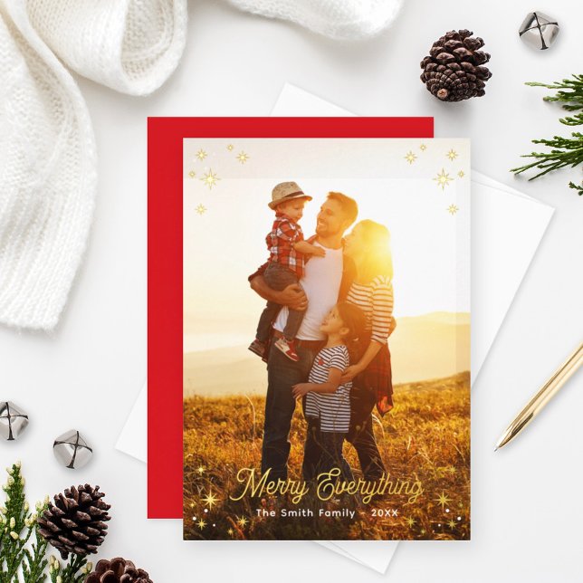 Carte De Vœux En Aluminium Cadre photo avec étoiles dorées pour un joyeux tou (Créateur téléchargé)