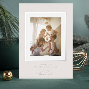 Carte De Vœux En Aluminium cadre photo simple et élégant joyeux noël