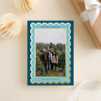 Cadre photo Sky Blue et Navy Preppy Scallop