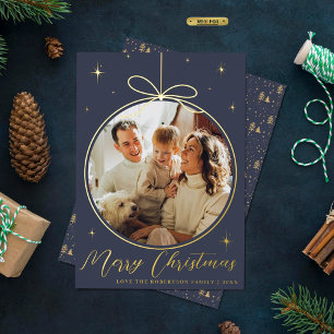 Carte De Vœux En Aluminium Cadres photo mode Noël Ornament Real