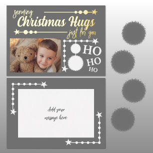 Carte De Vœux En Aluminium Calins de Noël gris blanc juste pour vous photo