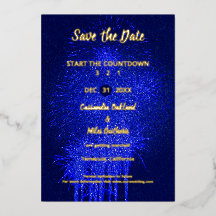 Carte de mariage Nouvel An en feuille métallique à