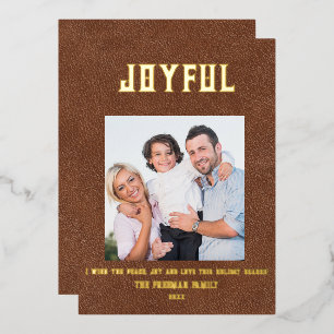Carte De Vœux En Aluminium Carte de Noël à paillettes minimale en faux cuir