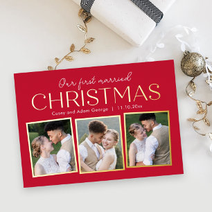 Carte De Vœux En Aluminium Carte de Noël Collage en FEUILLE D'OR véritable