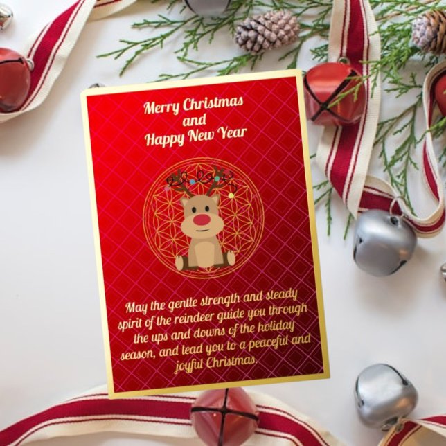 Carte De Vœux En Aluminium Cartographie Reindeer Christmas Foil Card (Créateur téléchargé)