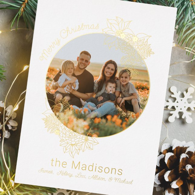 Carte De Vœux En Aluminium Cercle photo cadre fleur Noël (Créateur téléchargé)