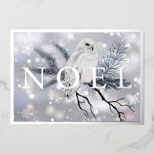 Carte De Vœux En Aluminium Chouette neige NOEL personnalisé Noël