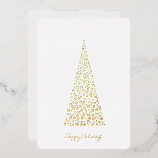 Carte De Vœux En Aluminium Christmas Tree Dots (Enveloppe)