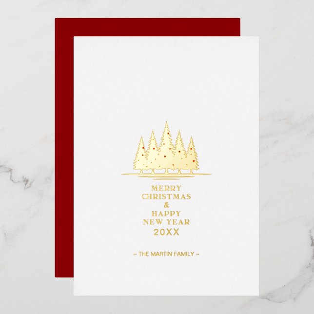 Carte De Vœux En Aluminium Christmas Tree Traditional & Elegant Photo Family (Recto/Verso)
