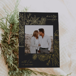 Carte De Vœux En Aluminium Citrus et épices | Christmas Photo Gold