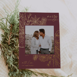 Carte De Vœux En Aluminium Citrus et épices | Christmas Photo Gold