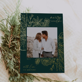 Carte De Vœux En Aluminium Citrus et épices | Christmas Photo Gold