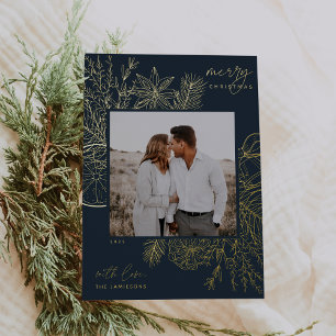 Carte De Vœux En Aluminium Citrus et épices   Christmas Photo Gold