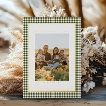 Classic et Elegant Green Family Photo Gold