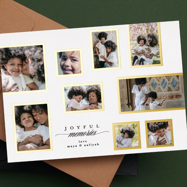 Carte De Vœux En Aluminium Collage photo de Noël Moments joyeux (Créateur téléchargé)