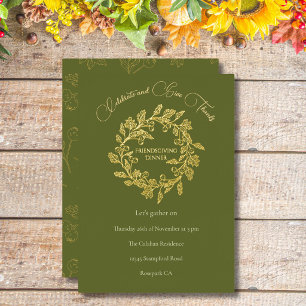 Carte De Vœux En Aluminium Couronne de baies d'automne élégante Friendsgiving