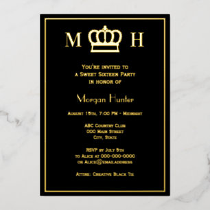 Carte De Vœux En Aluminium Couronne de Princesse Royale #1 Sweet Sixteen