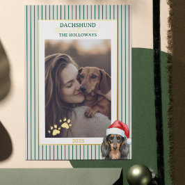 Carte De Vœux En Aluminium Dachshund à travers l'aquarelle de neige