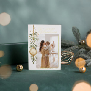 Carte De Vœux En Aluminium Décor de Noël raffiné