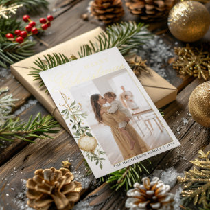 Carte De Vœux En Aluminium Décor de Noël raffiné