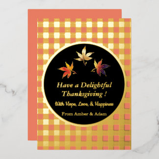 Carte De Vœux En Aluminium Délicieux Automne Croquant Feuilles Fantaisistes