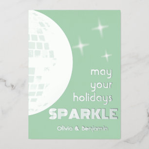 Carte De Vœux En Aluminium Disco Ball Sparkle Silver