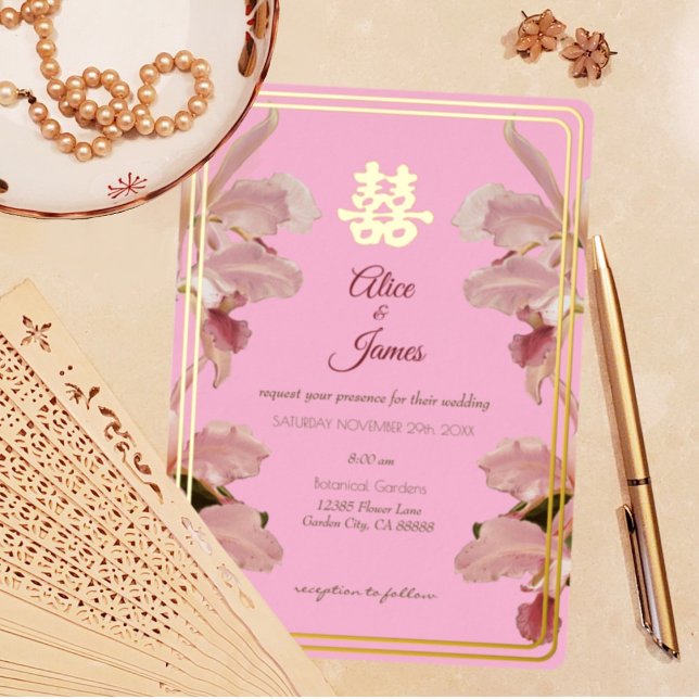 Carte De Vœux En Aluminium Double orchidée du bonheur (Créateur téléchargé)