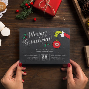 Carte De Vœux En Aluminium Dr. Seuss   Joyeux Grinchmas Papier métallisé Grin