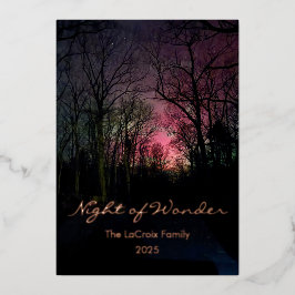 Carte De Vœux En Aluminium Elegant Aurora Christmas - Night of Wonder