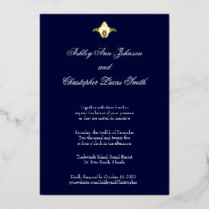 Carte De Vœux En Aluminium Élégant Faire-part de mariage classique d'huile d'