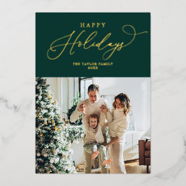 Carte De Vœux En Aluminium Elégant Gold Foil Joyeux Noël
