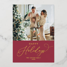 Carte De Vœux En Aluminium Elégant Gold Foil Joyeux Noël