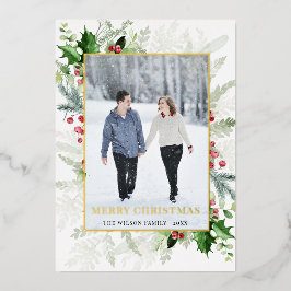 Carte De Vœux En Aluminium Elégant Joyeux Noël Photo Gold