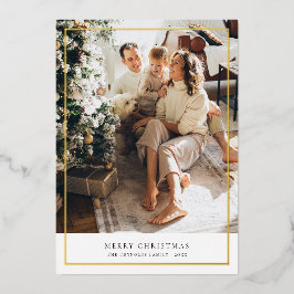 Carte De Vœux En Aluminium Elégant Joyeux Noël Photo Gold