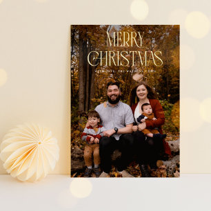 Carte De Vœux En Aluminium Elégant Luxe Luxe Joyeux Noël Police Overlay