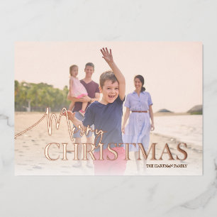 Carte De Vœux En Aluminium Elégant Noël de plage