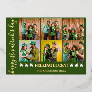 Carte De Vœux En Aluminium Elégant Shamrock St. Patrick's Day Photo de famill