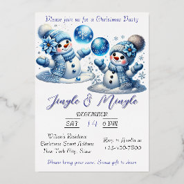 Carte De Vœux En Aluminium Elégante aquarelle de Noël Neige