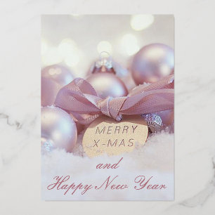 Carte De Vœux En Aluminium Élégante balle de Noël